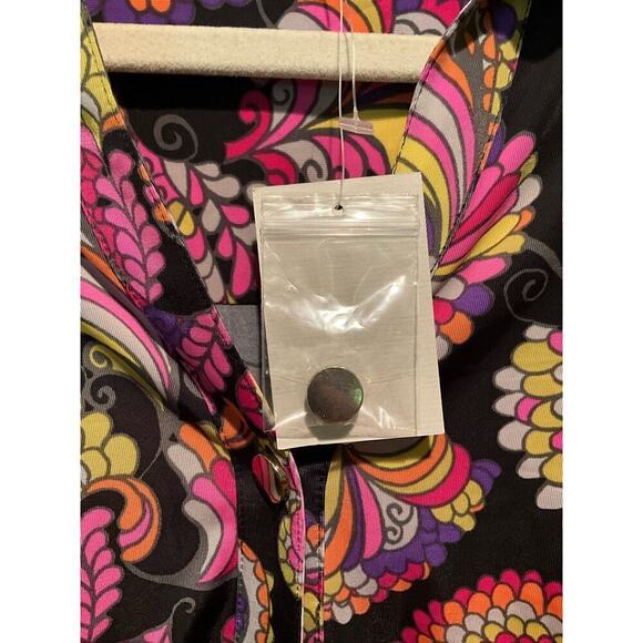 Carmen Button-Up Shirt Women's Size M Multicolor Paisley Long Sleeve Collared - Picture 4 of 5